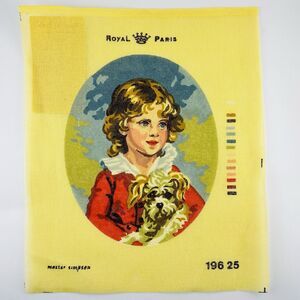 Royal Paris Boy Petitpoint Needlepoint Canvas Master Simpson France VTG NEW